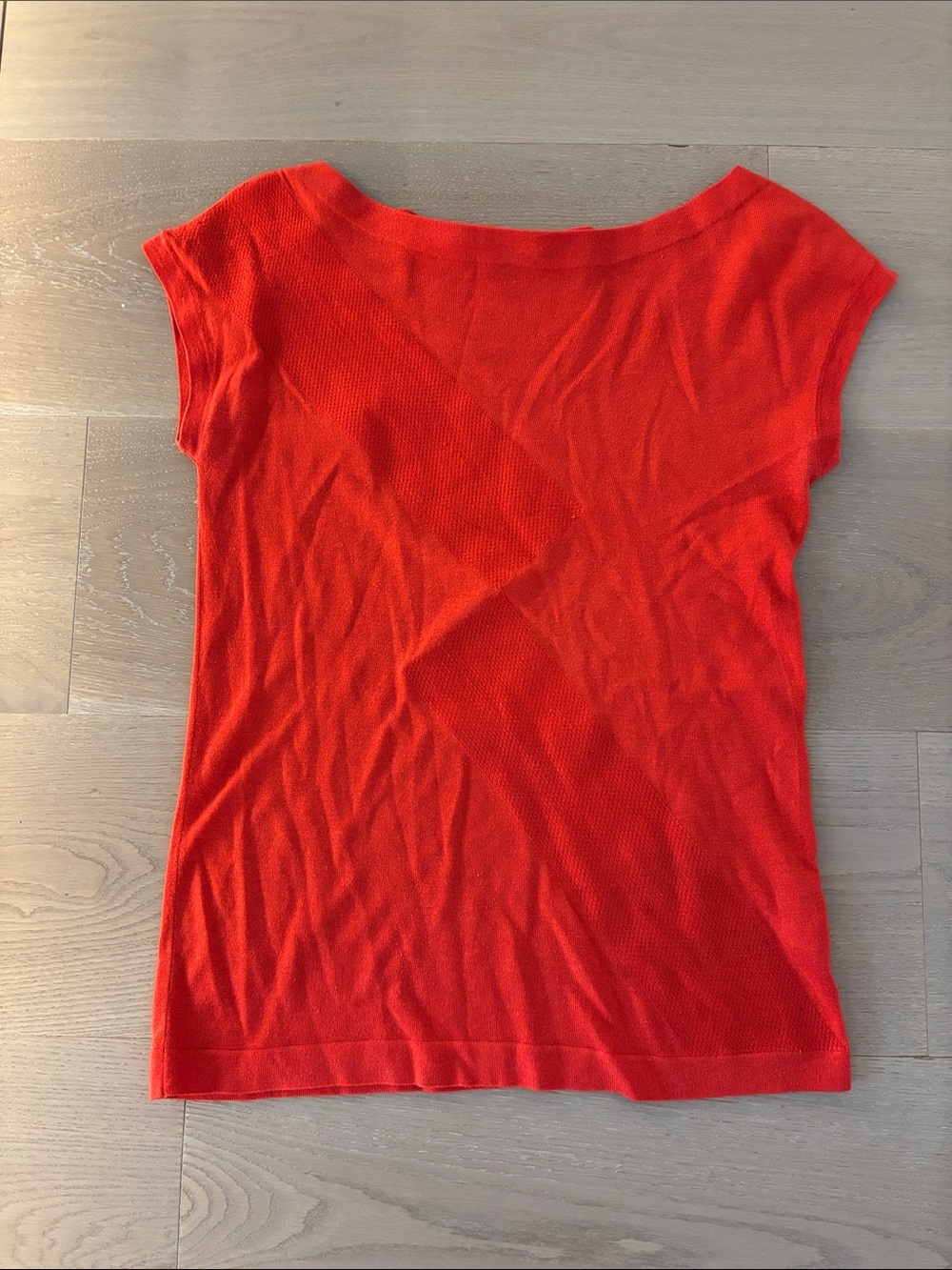 Women’s Red Cap-Sleeve Knit Top